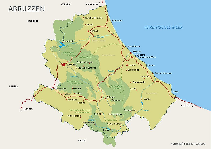 Landkarte Abruzzen